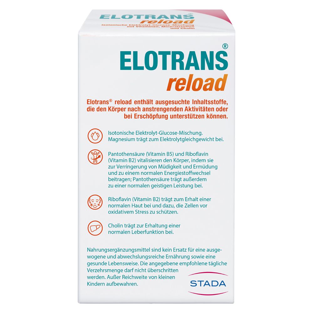 Elotrans reload Elektrolyt-Pulver mit Vitaminen Doppelpack 2x15x7,57 g Beutel