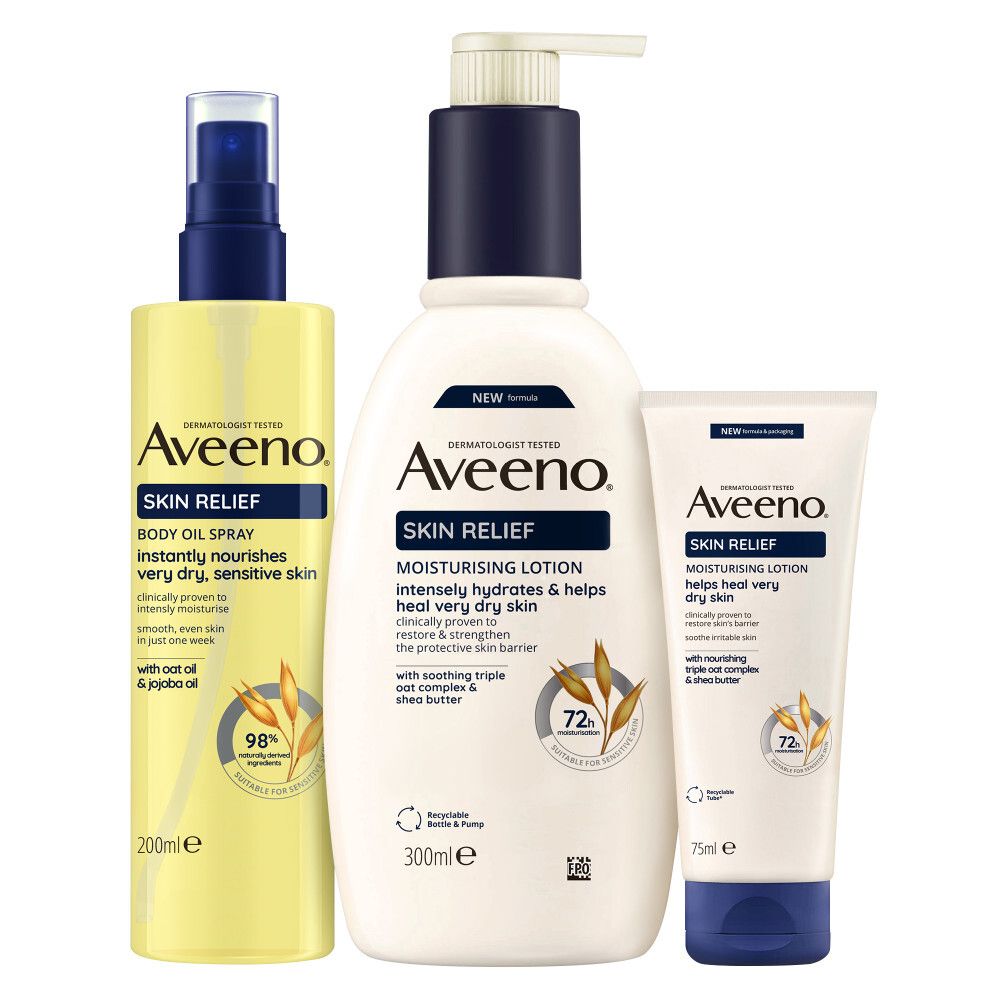 Aveeno® Skin Relief Körperlotion, Körperöl-Spray & Handcreme