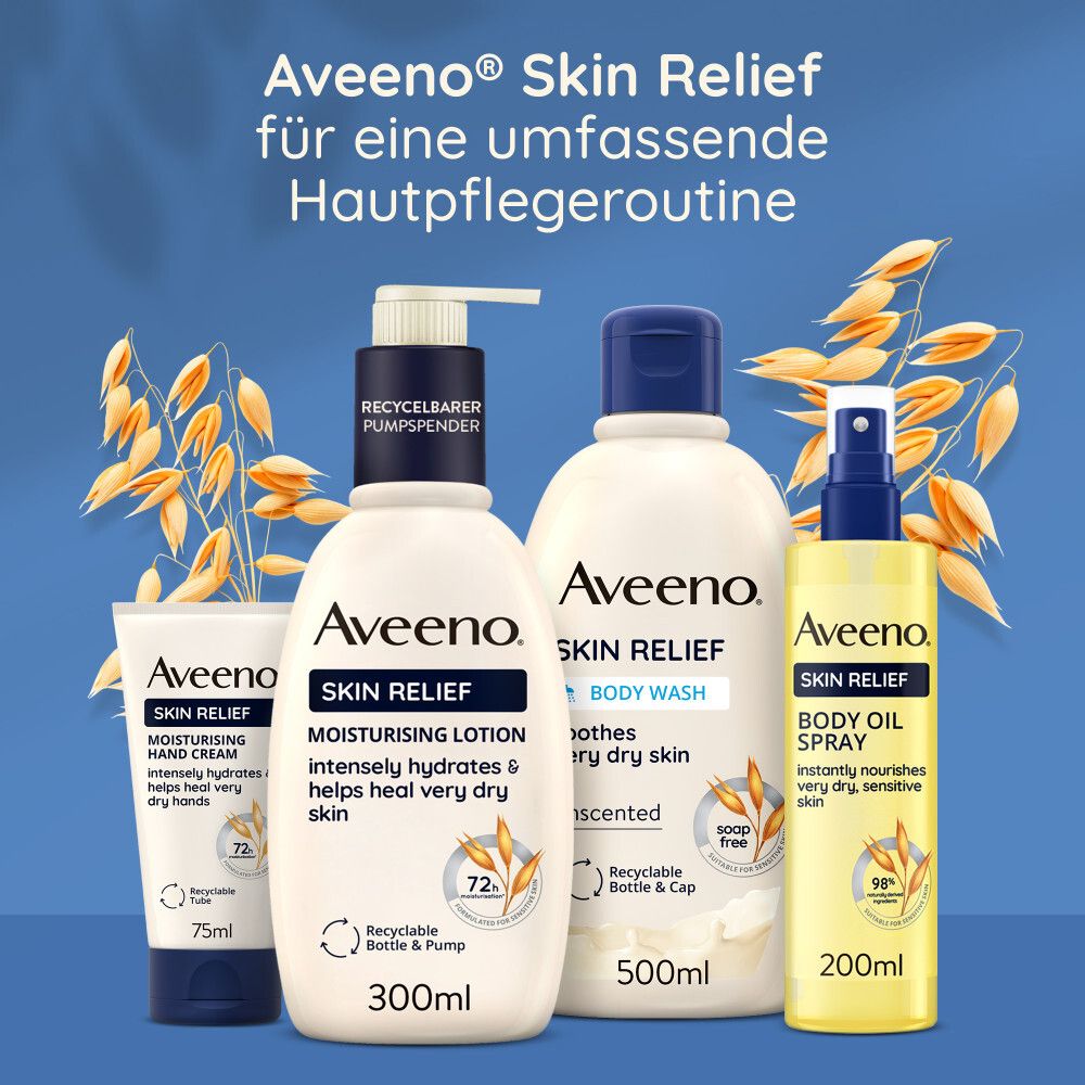 Aveeno® Skin Relief Körperlotion, Pflegedusche & Handcreme mit 3-fachem Haferkomplex