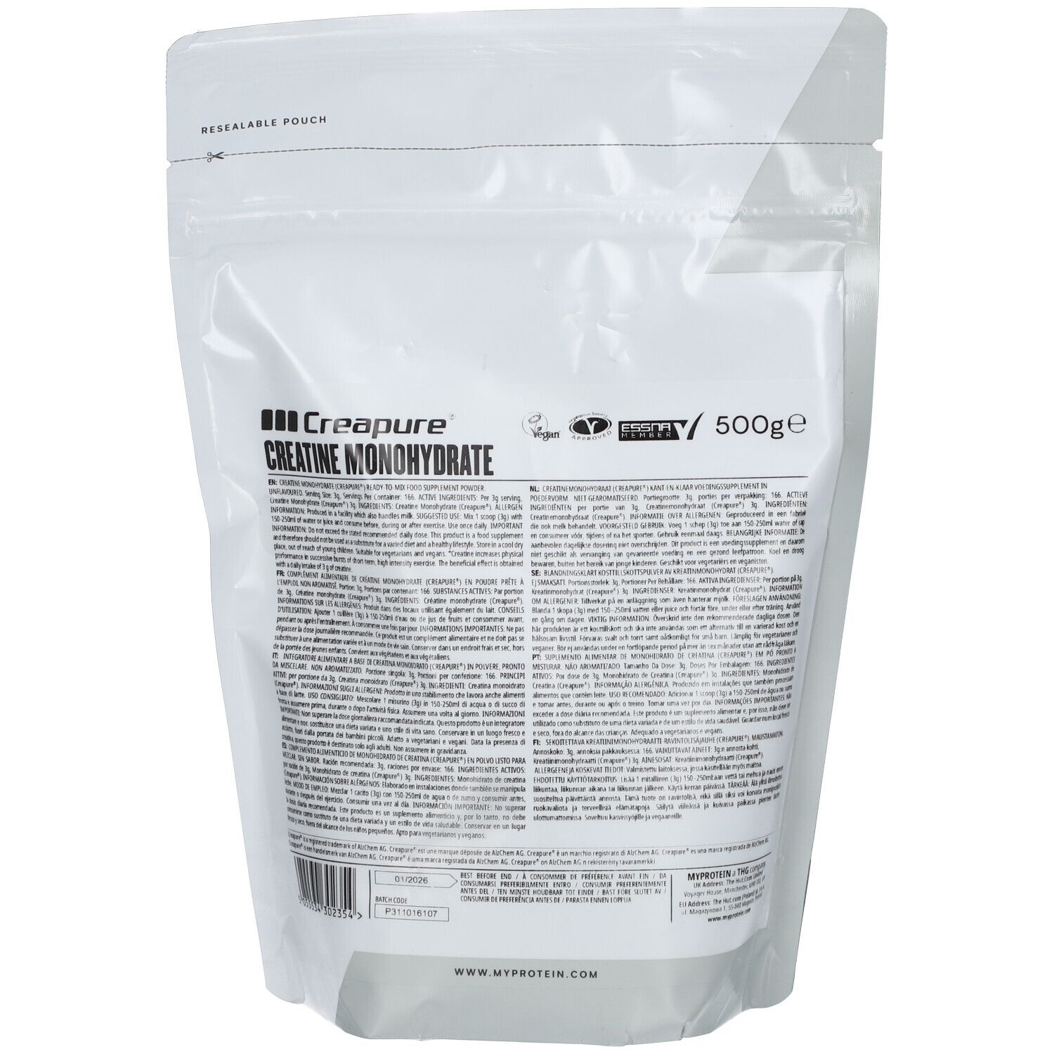 MyProtein Creapure (500g) Unflavoured 500 g Pulver