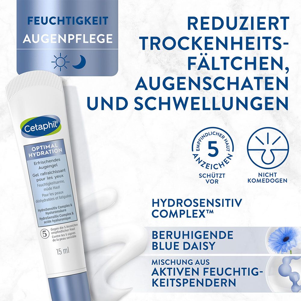 CETAPHIL Optimal Hydration Geschenkset: Tagescreme & Augengel, reduziert Augenringe und spendet der Gesichtshaut 48h Feuchtigkeit, mit Hyaluronsäure