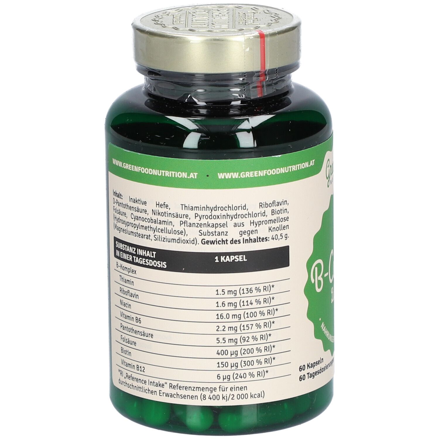 GreenFood Nutrition B-Complex Lalmin 60cps 60 St Kapseln