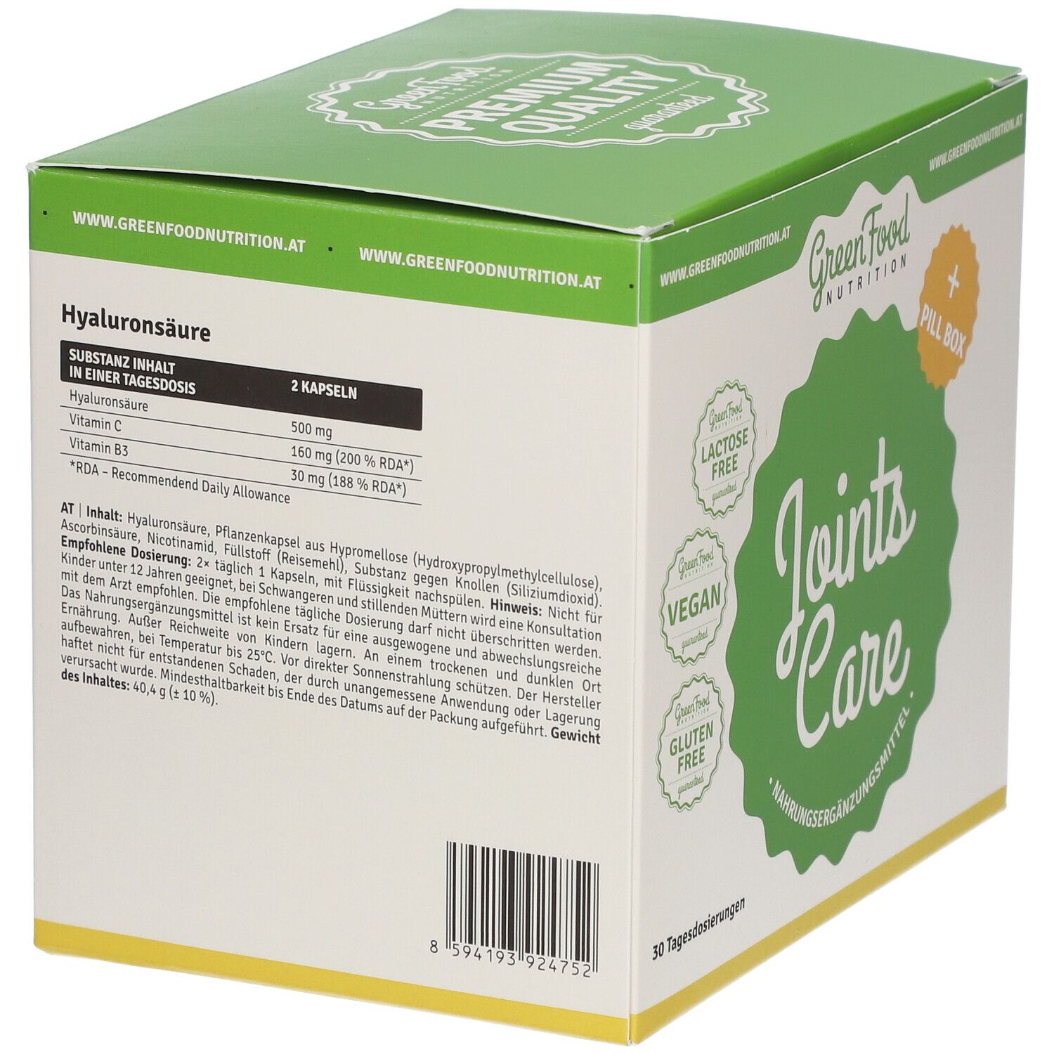 GreenFood Nutrition Joints Care + Pillbox 1 St Kapseln