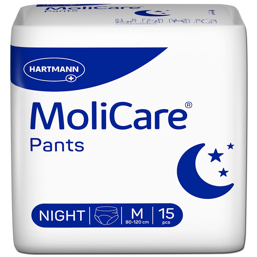 MoliCare Pants Night Inkontinenzhosen: sicherer Schutz in der Nacht bei mittlerer Inkontinenz, Gr. M (80-120 cm Hüftumfang)