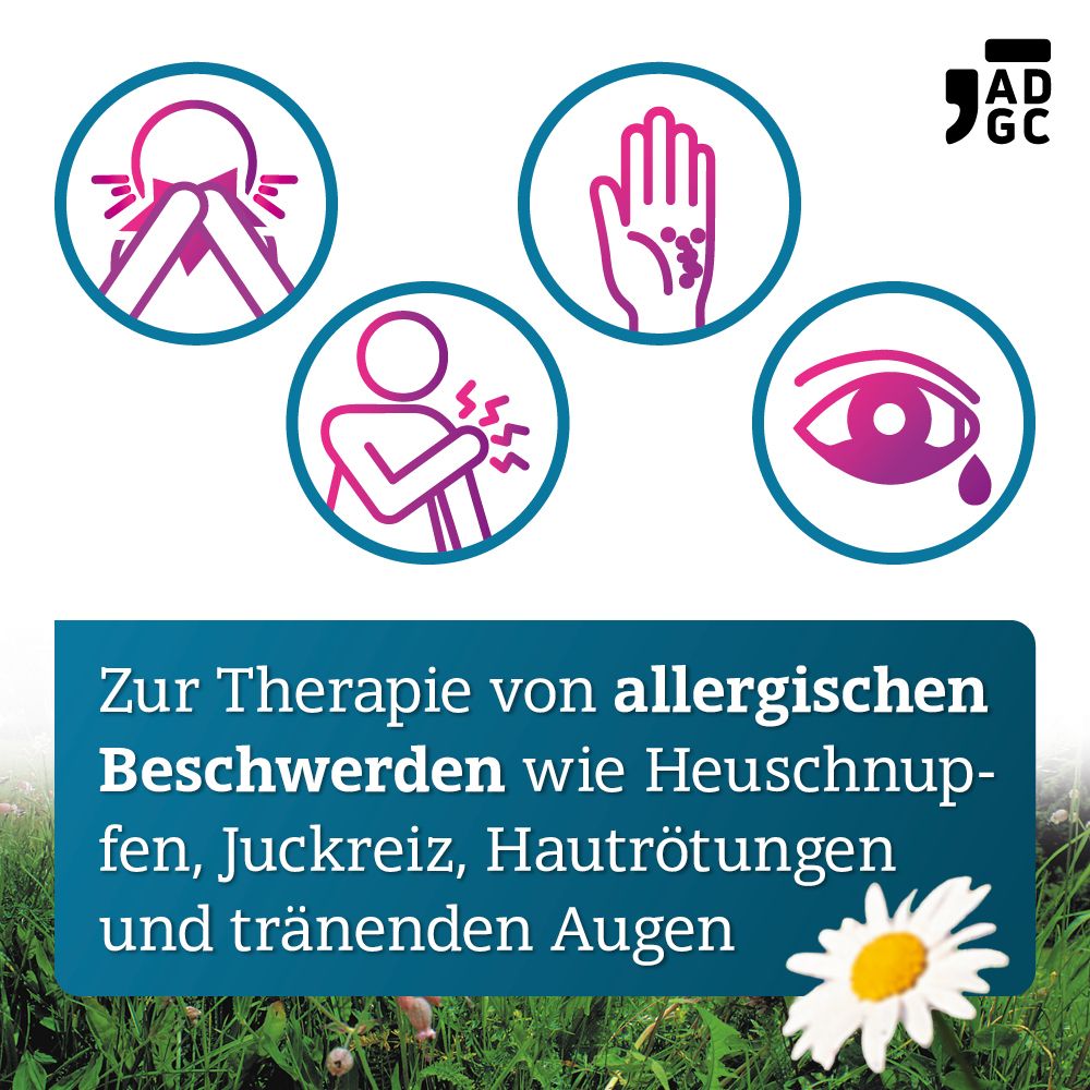 Lora ADGC® zur Linderung von Allergien, Heuschnupfen, Juckreiz und Hautrötung