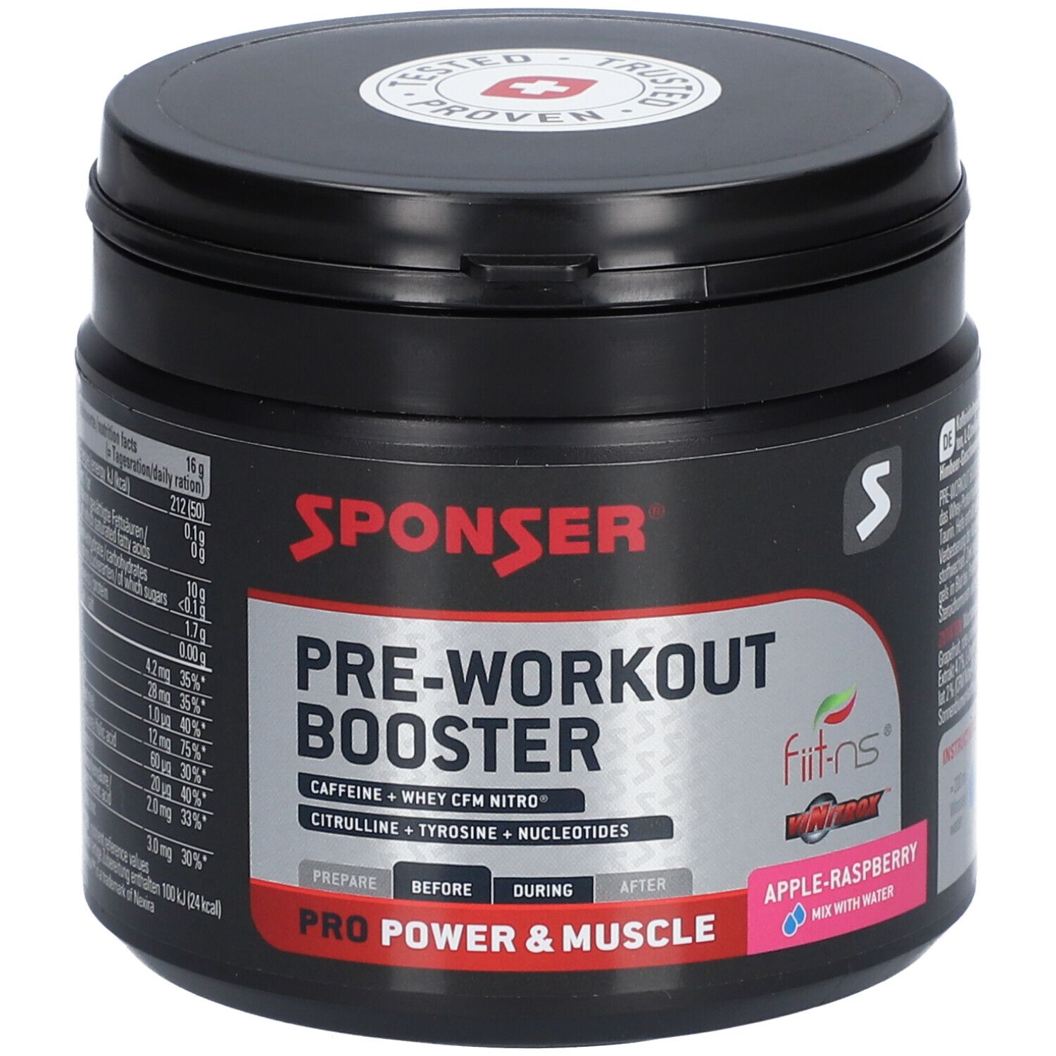 Sponser Pre Workout Booster Apple Rasperry 256 g Pulver