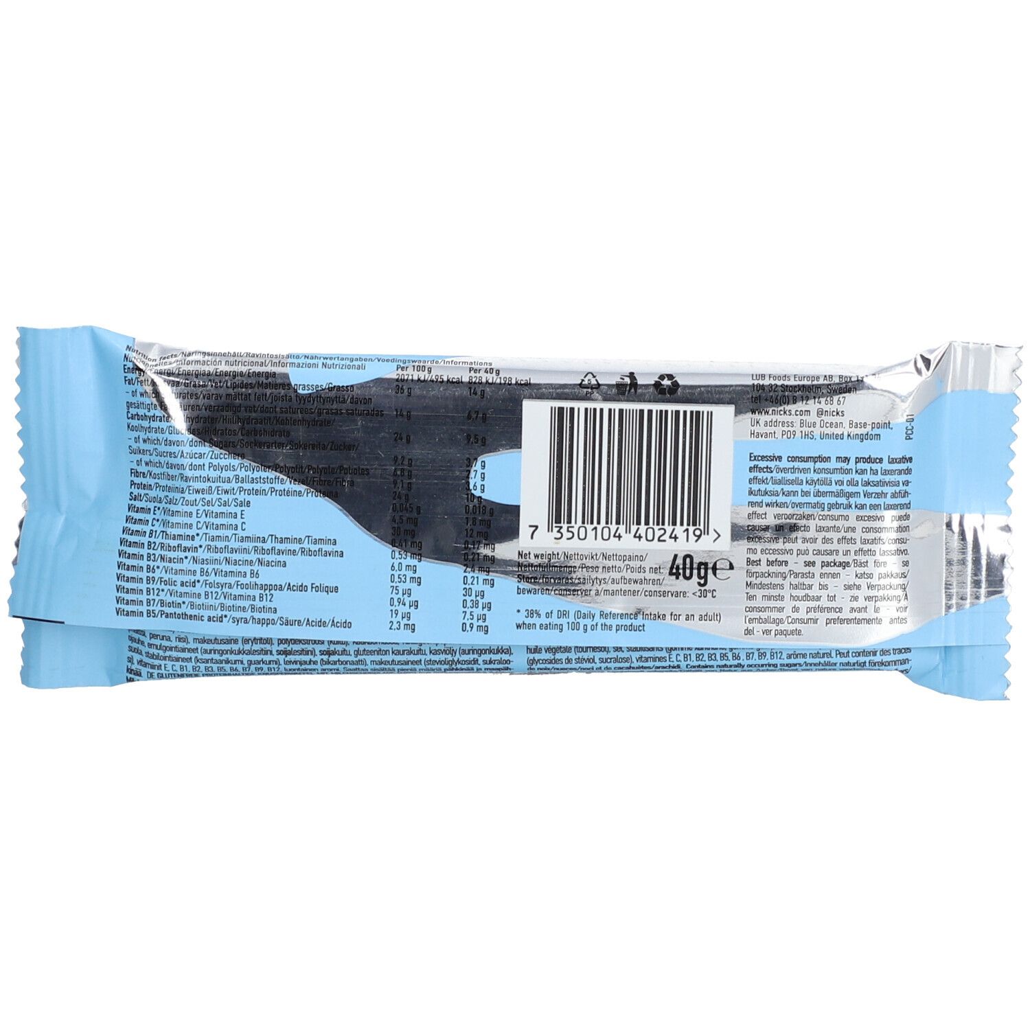 Nick´s Protein Wafer Chocolate 40 g Riegel