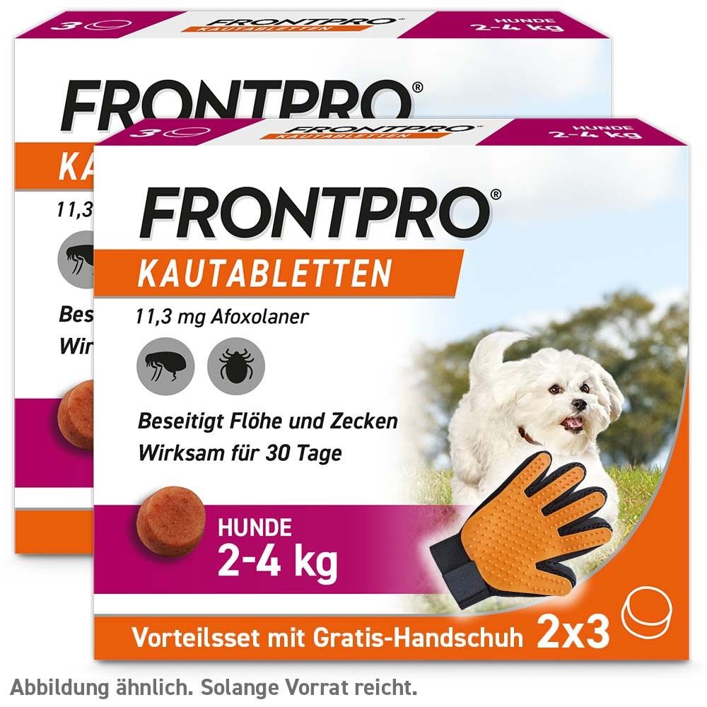 FRONTPRO® Kautablette gegen Zecken und Flöhe für Hunde (2-4kg)