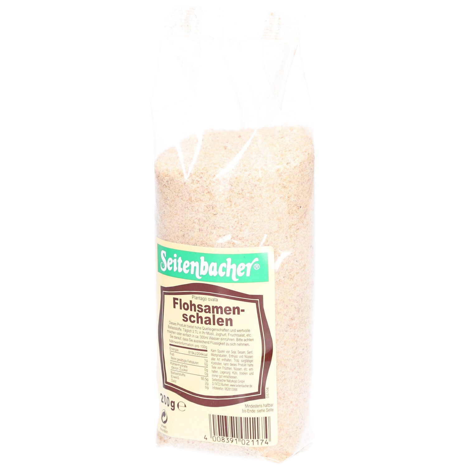 Seitenbacher Flohsamenschalen (Plantago ovata) 200 g