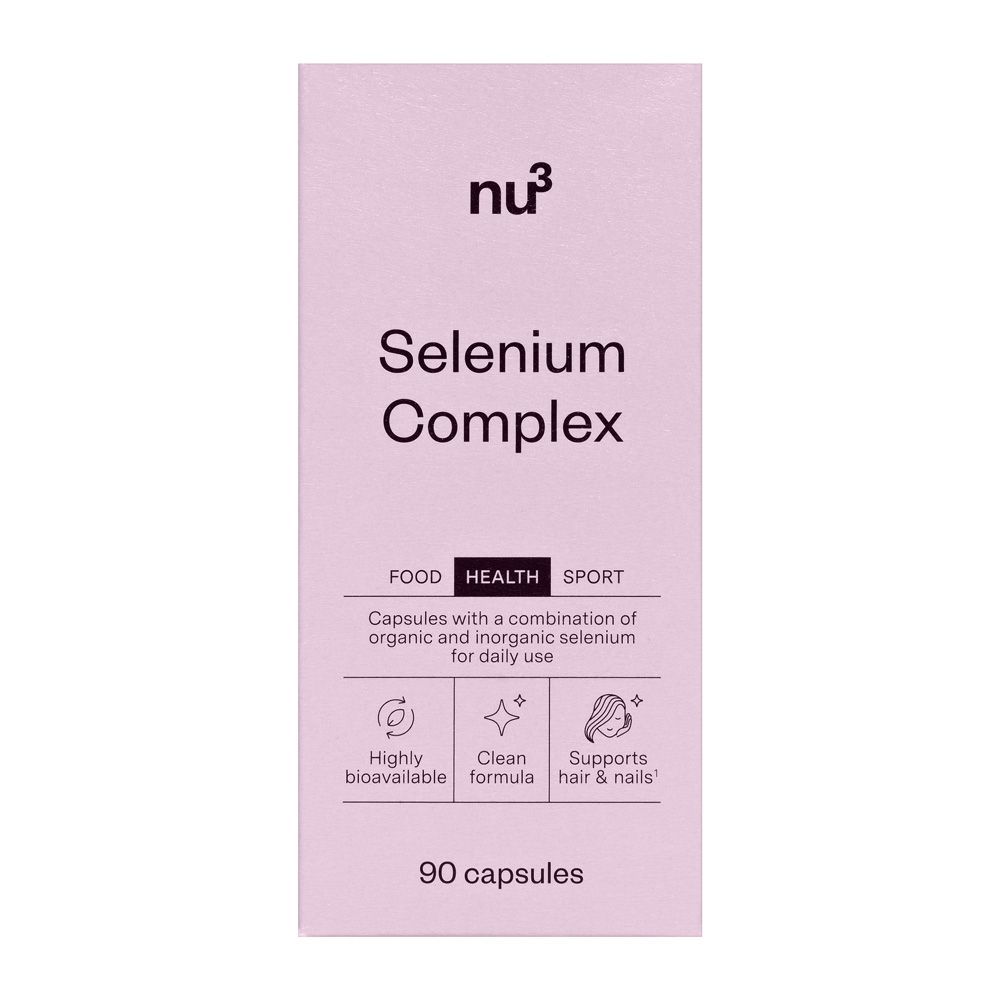 Verpackung von nu3 Selen Komplex mit 90 Kapseln.