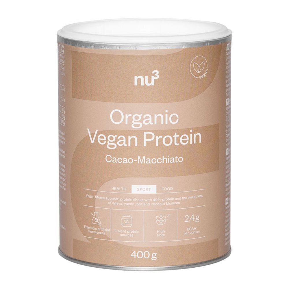 nu3 Bio Vegan Protein Shake - Schoko-Macchiato Doppelpack 2x400 g Pulver