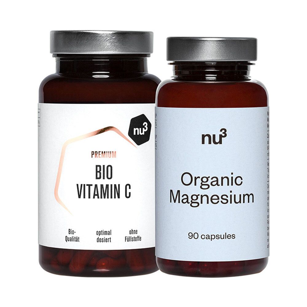 NU3 Gélules de magnésium bio + NU3 Premium Vitamine C bio