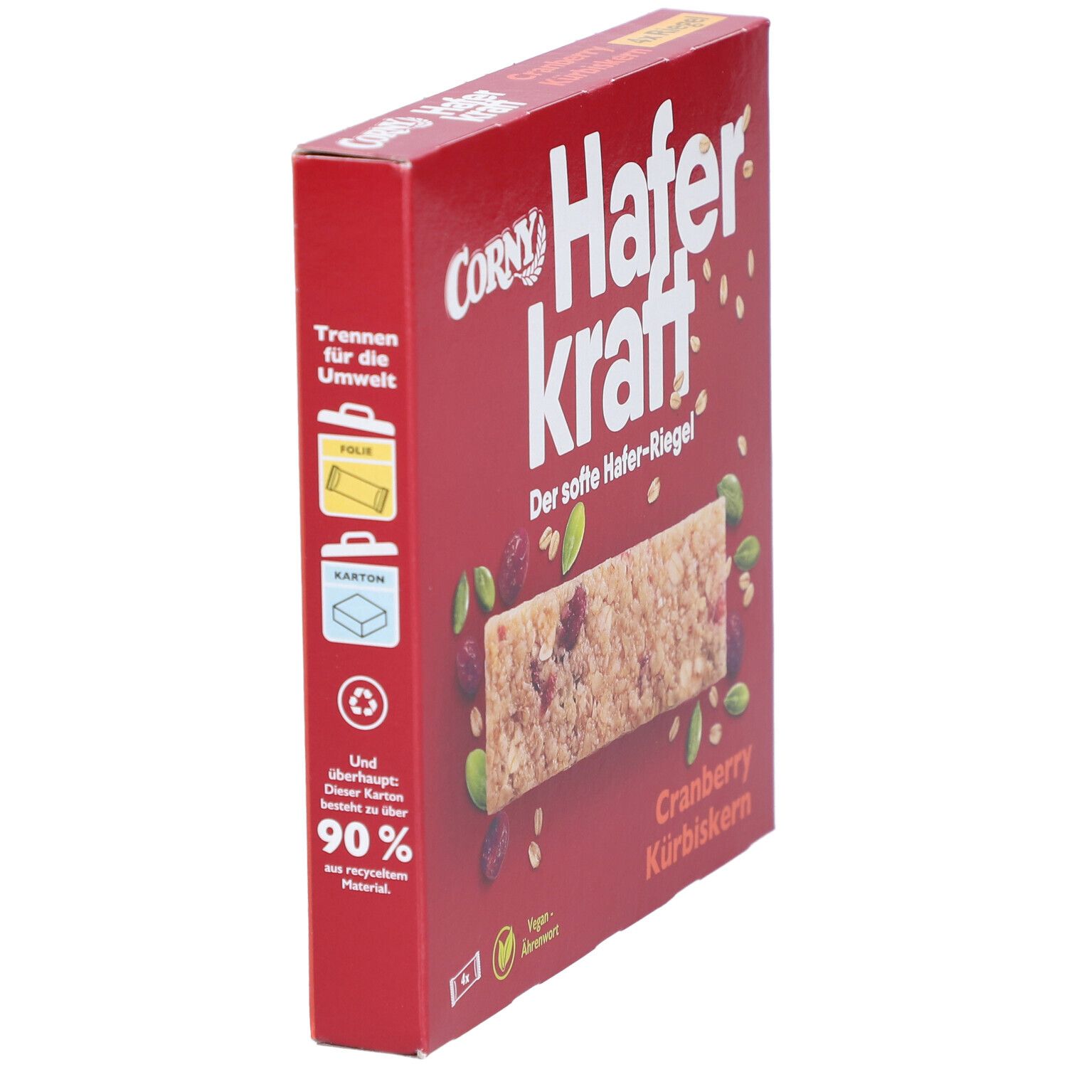 Corny Haferkraft Faltschachtel Cranberry-Kürbiskern 4 St Riegel