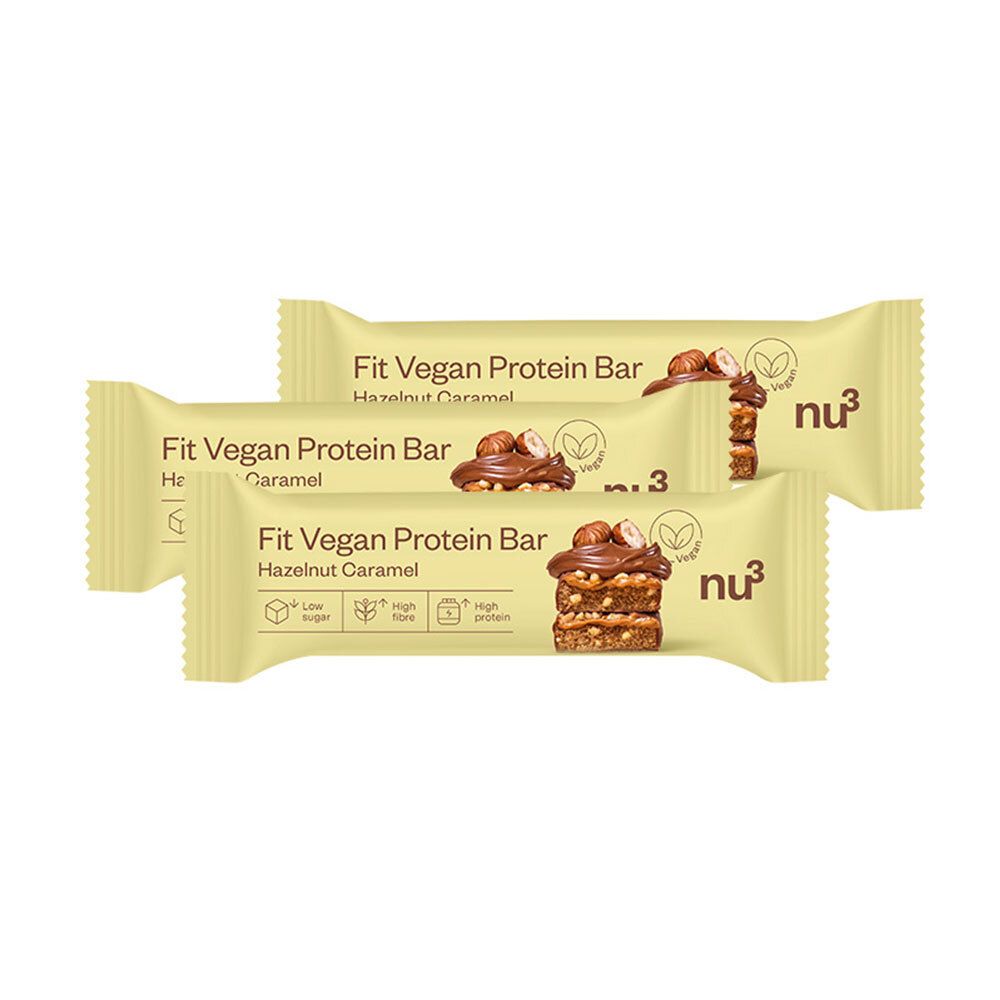 NU3 Fit Vegan Protein Bar Noisettes-Caramel