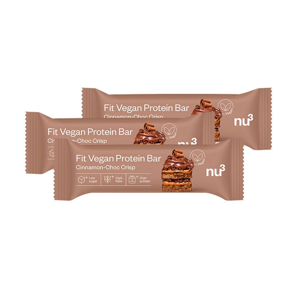 NU3 Fit Vegan Protein Bar Cannelle et chocolat croustillant