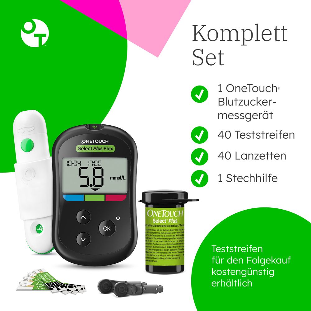 ONE Touch S+F SYS Mmol/L & OneTouch Select Plus Teststreifen 30er Packung Delic 1 St Set