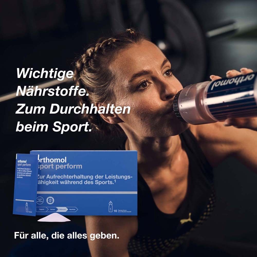 Orthomol Sport perform - Elektrolyte für Leistungsfähigkeit während des Sports - mit Vitamin B12, Magnesium und Calcium - Granulat
