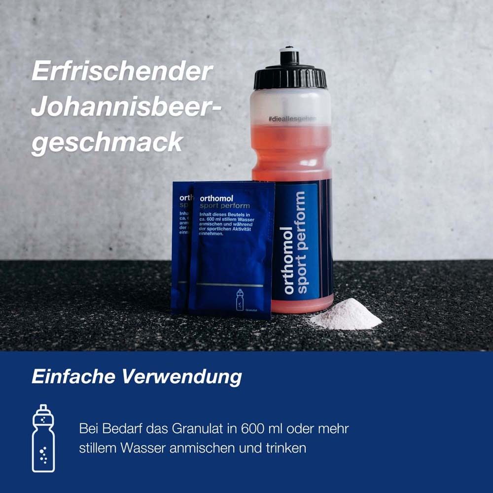 Orthomol Sport perform - Elektrolyte für Leistungsfähigkeit während des Sports - mit Vitamin B12, Magnesium und Calcium - Granulat