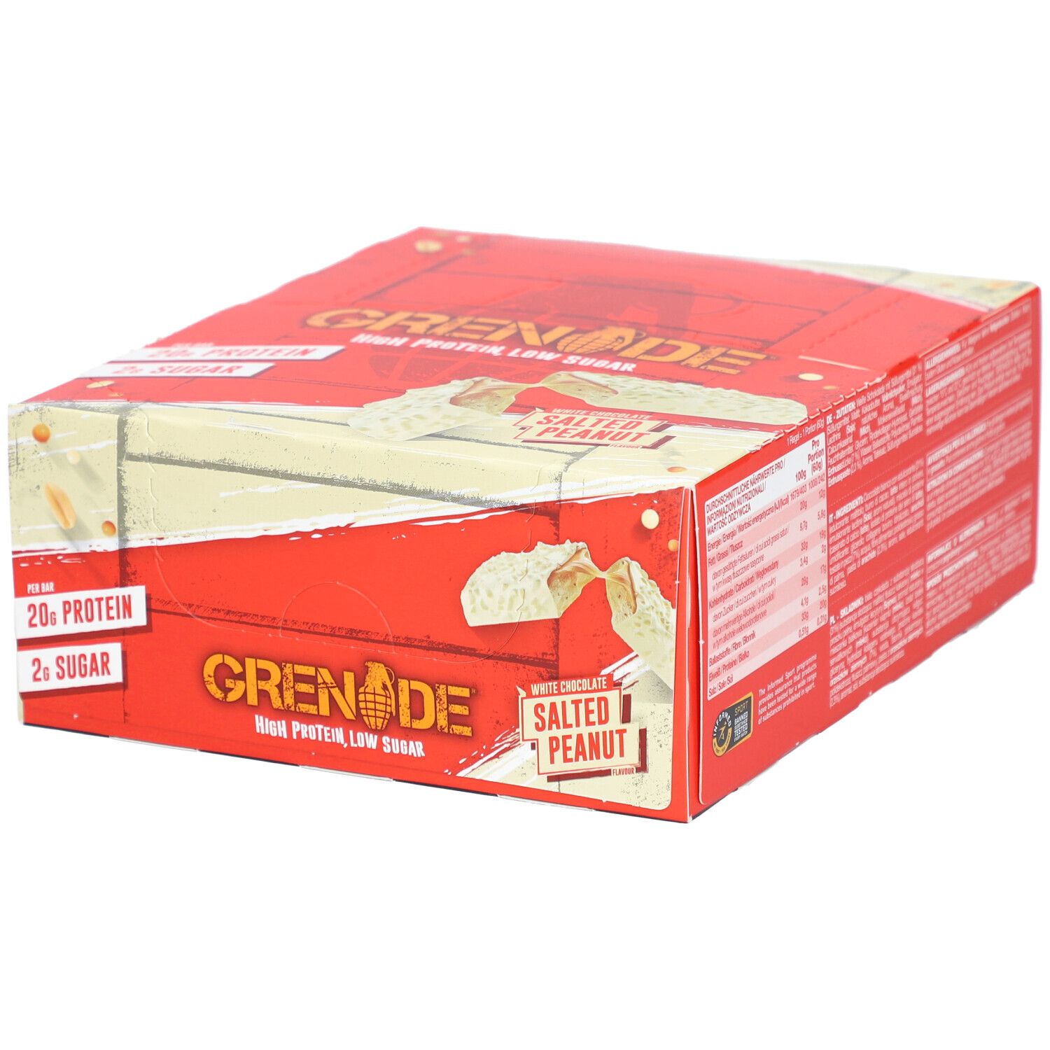 Grenade White Chocolate Salted Peanut Flavour 60g 12x60 g Riegel