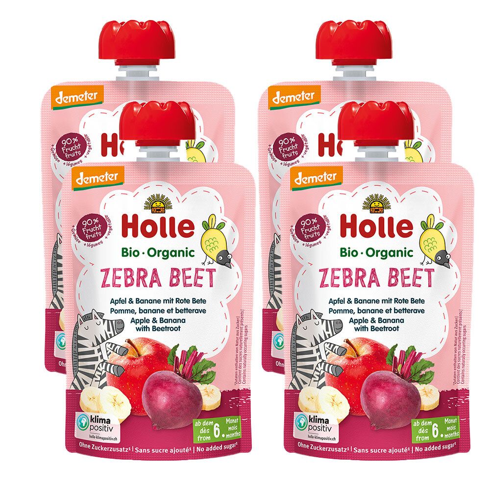 Holle Zebra Beet – Apfel & Banane mit Rote Bete