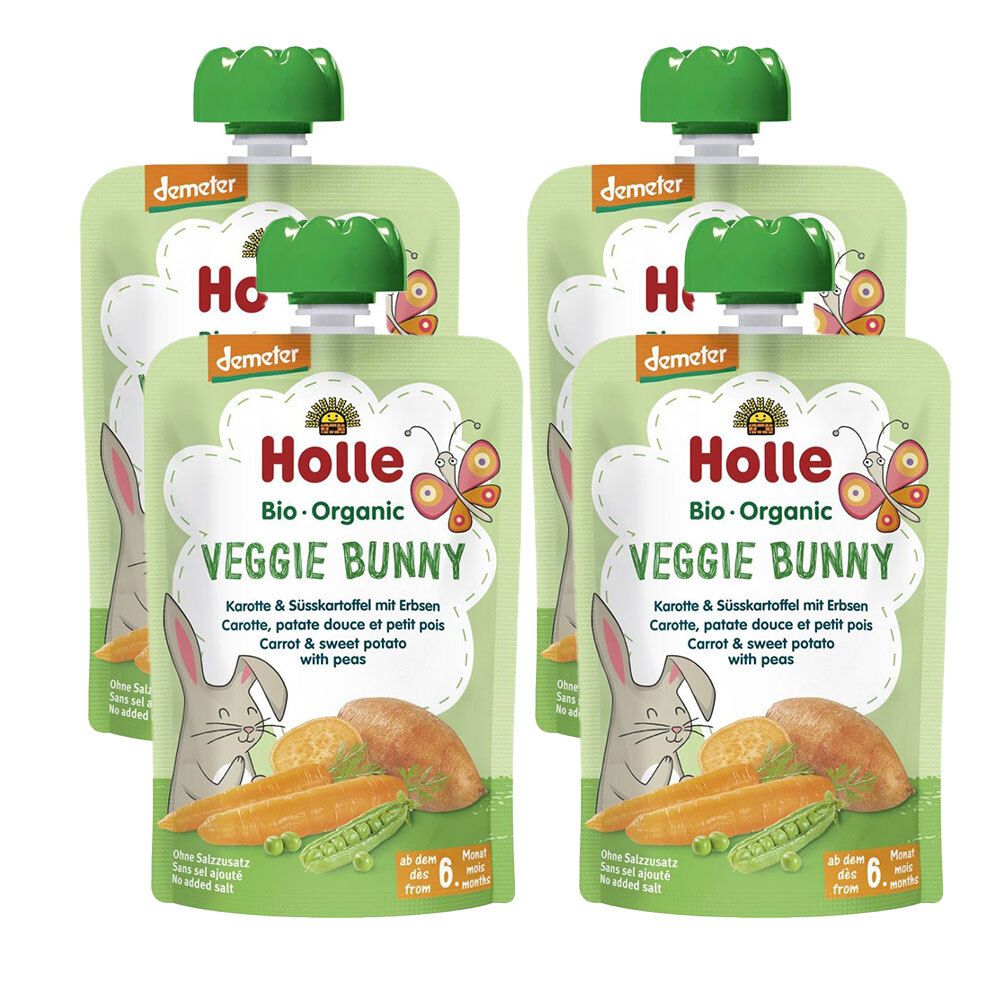 Holle Veggie Bunny Karotte-Süßkartoffel-Erbsen