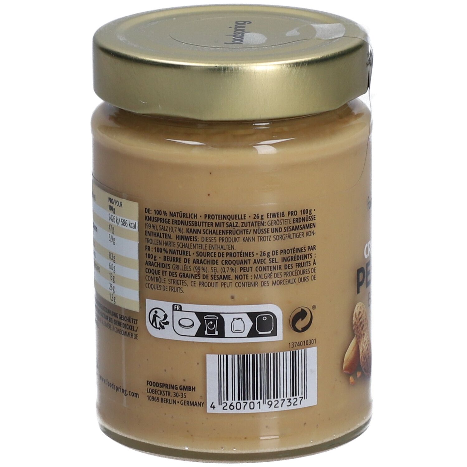 Foodspring Crunchy Peanut Butter Salty 300 g Creme