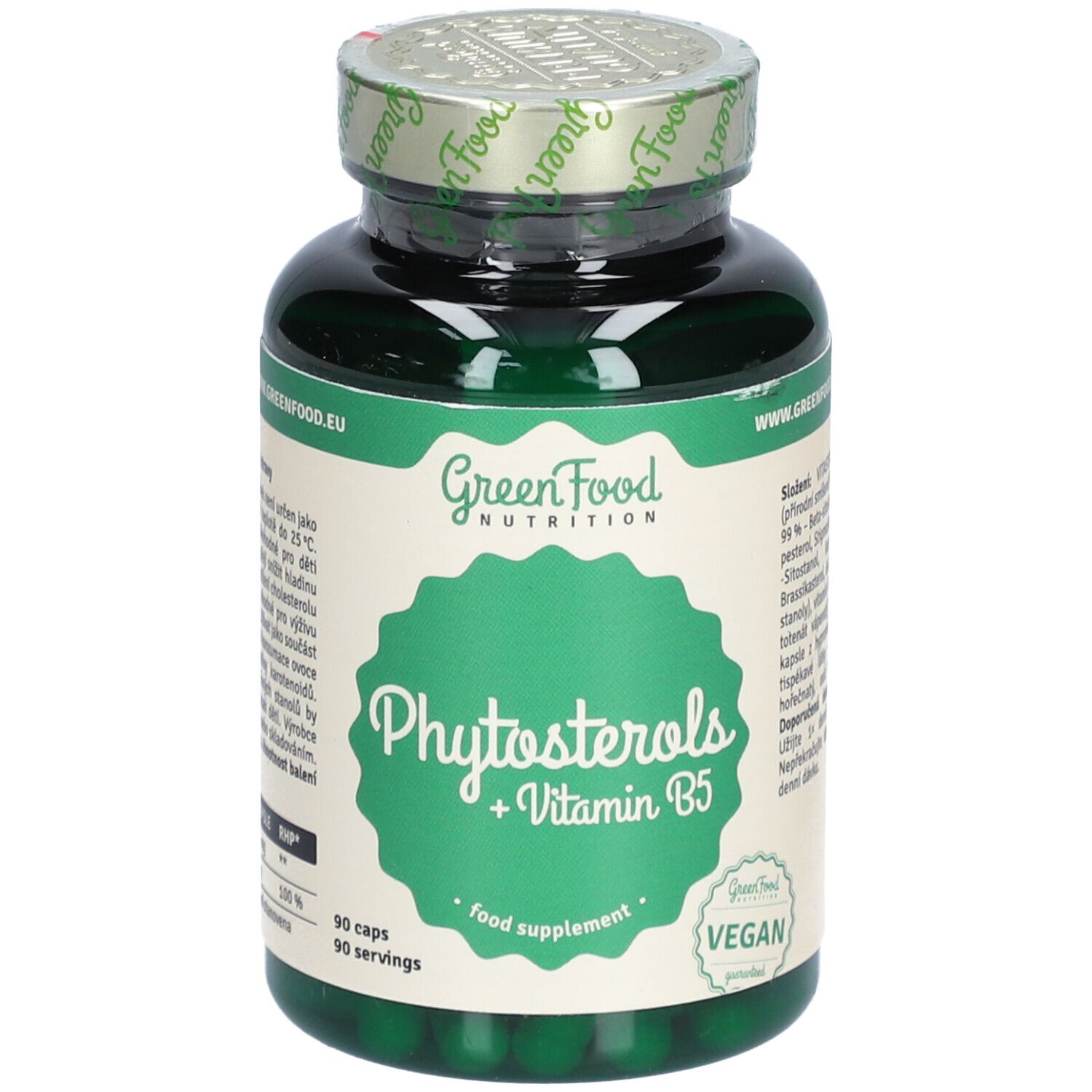 GreenFood Nutrition Phytosterols + Vitamin B5 Kapseln mit Phytosterolen 90 KAP