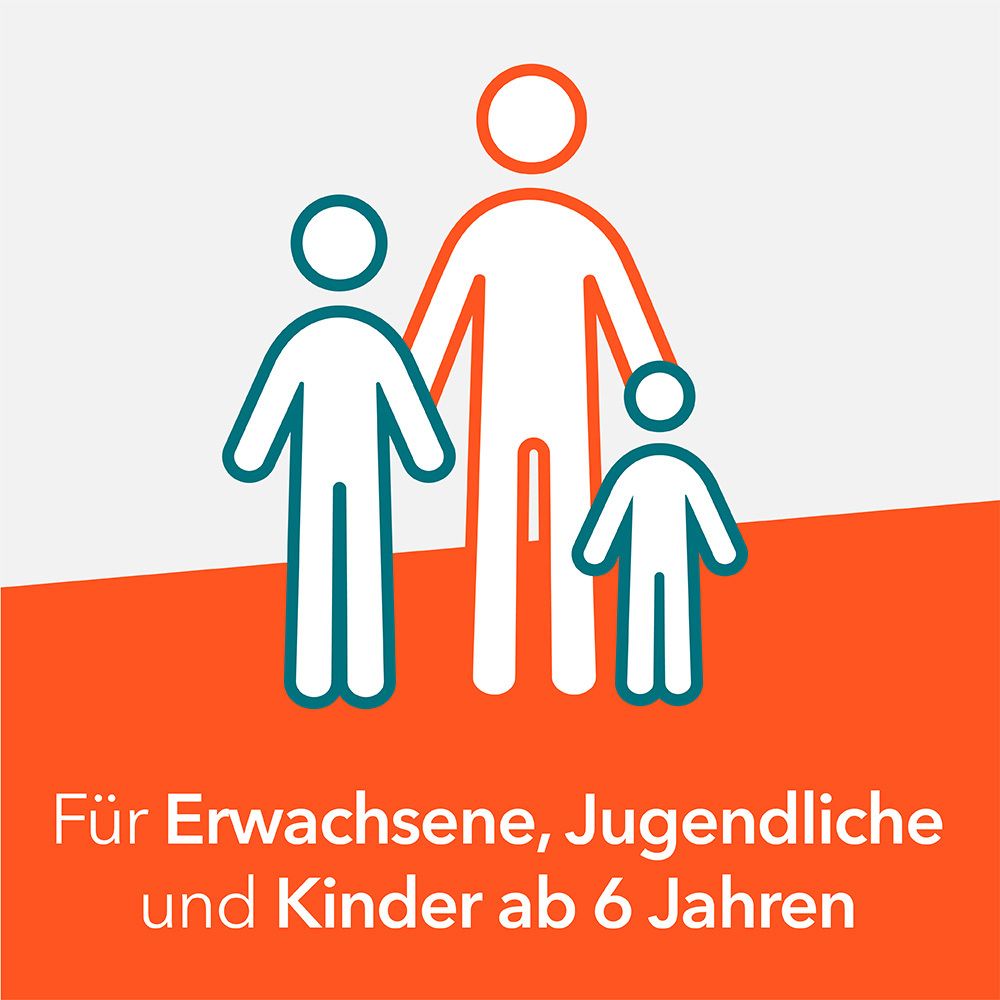 Grafik: Reiseapotheke mit Flugzeug. Text: Ideal für die Reiseapotheke.