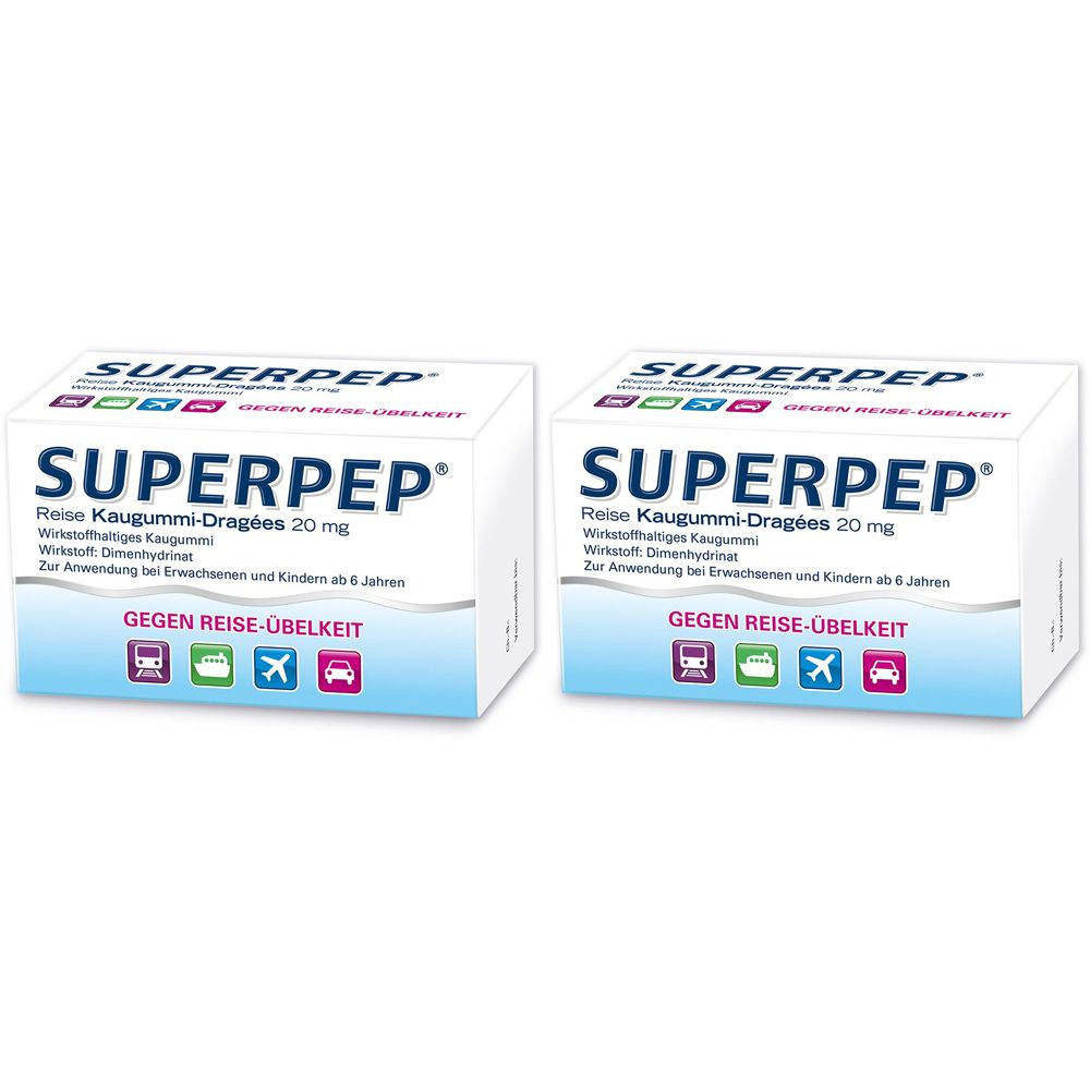 Superpep® Reise Kaugummi Dragees 20 mg