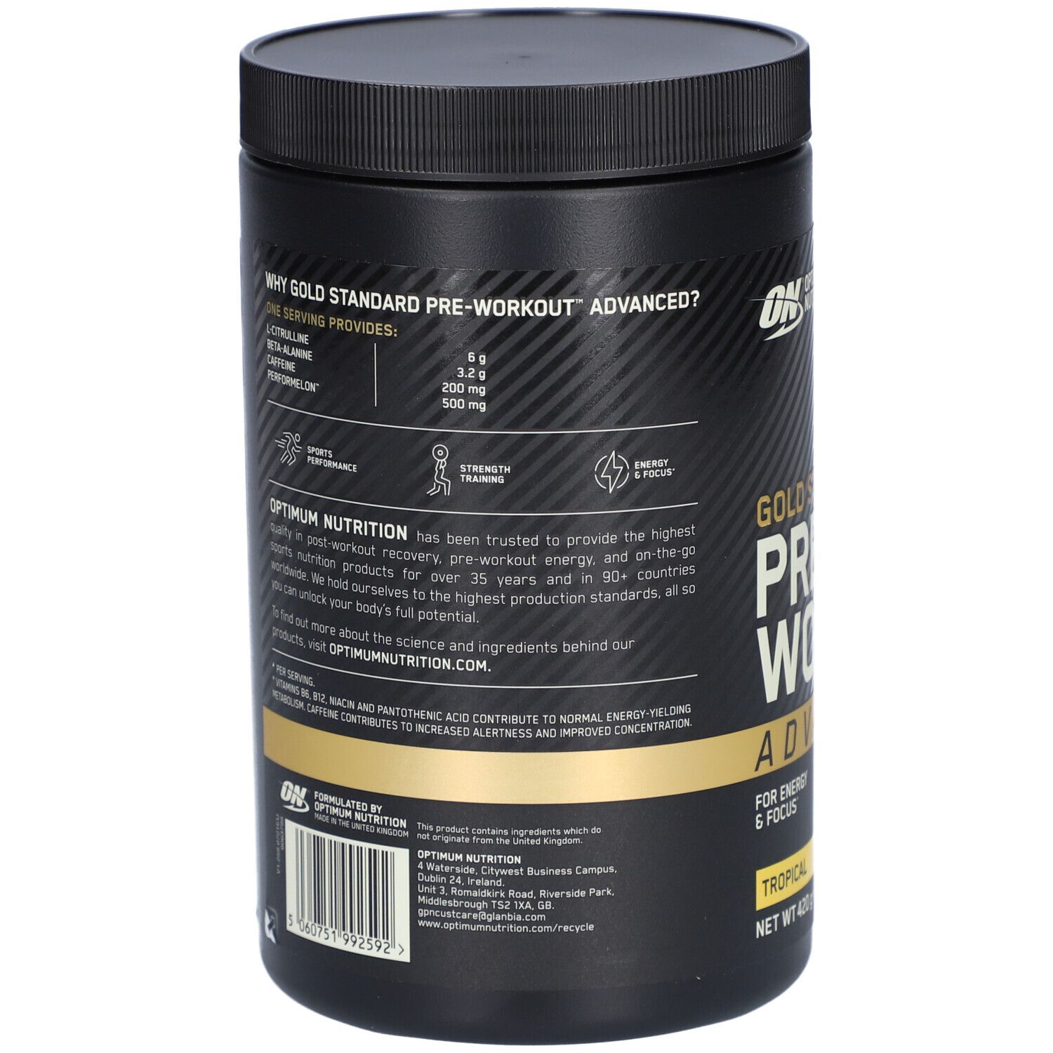 Optimum Nutrition Gold Standard Pre Workout Advanced Förderung der sportlichen Leistung mit Koffein Geschmack Tropical 4...