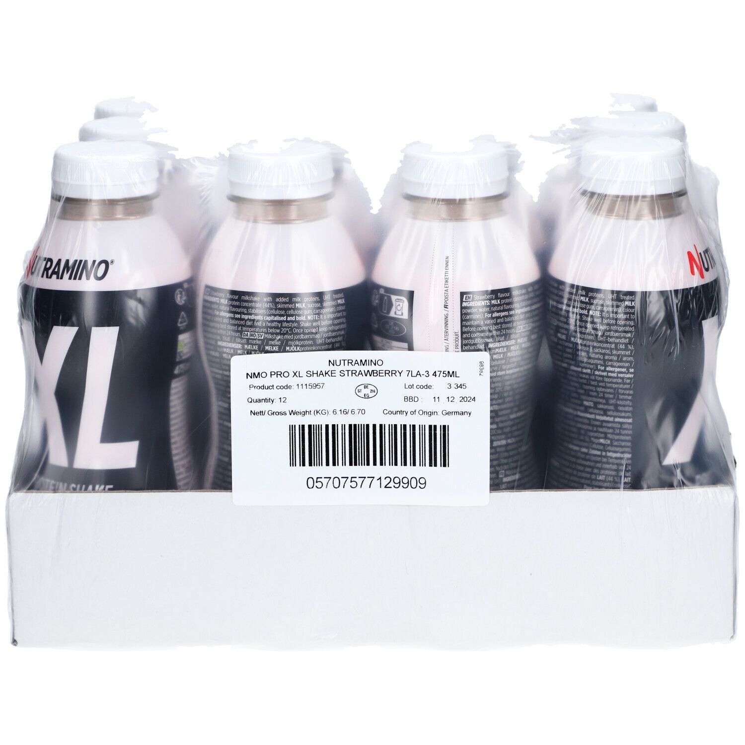 Nutramino Milkshake protéinée XL Fraise