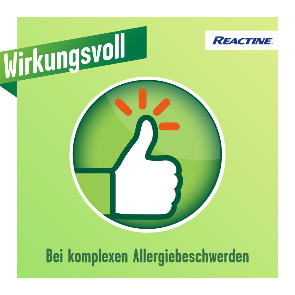 Grüner Hintergrund mit Daumen hoch Symbol. Text: Bei komplexen Allergiebeschwerden.