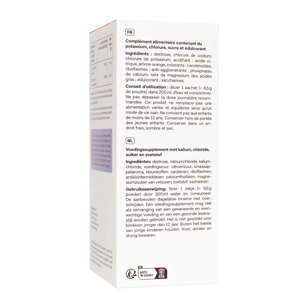 Rückseite der Redcare Elektrolyte Packung. Enthält Informationen zu Inhaltsstoffen und Anwendung.