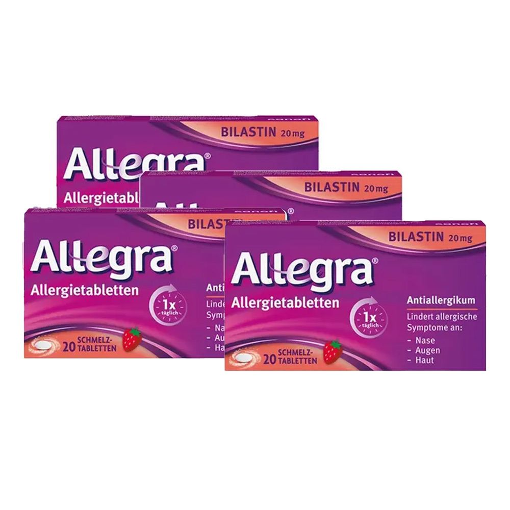 Allegra Schmelztabletten bei Heuschnupfen und ganzjährigen Allergien | Praktisch für unterwegs | Schmelzen auf der Zunge