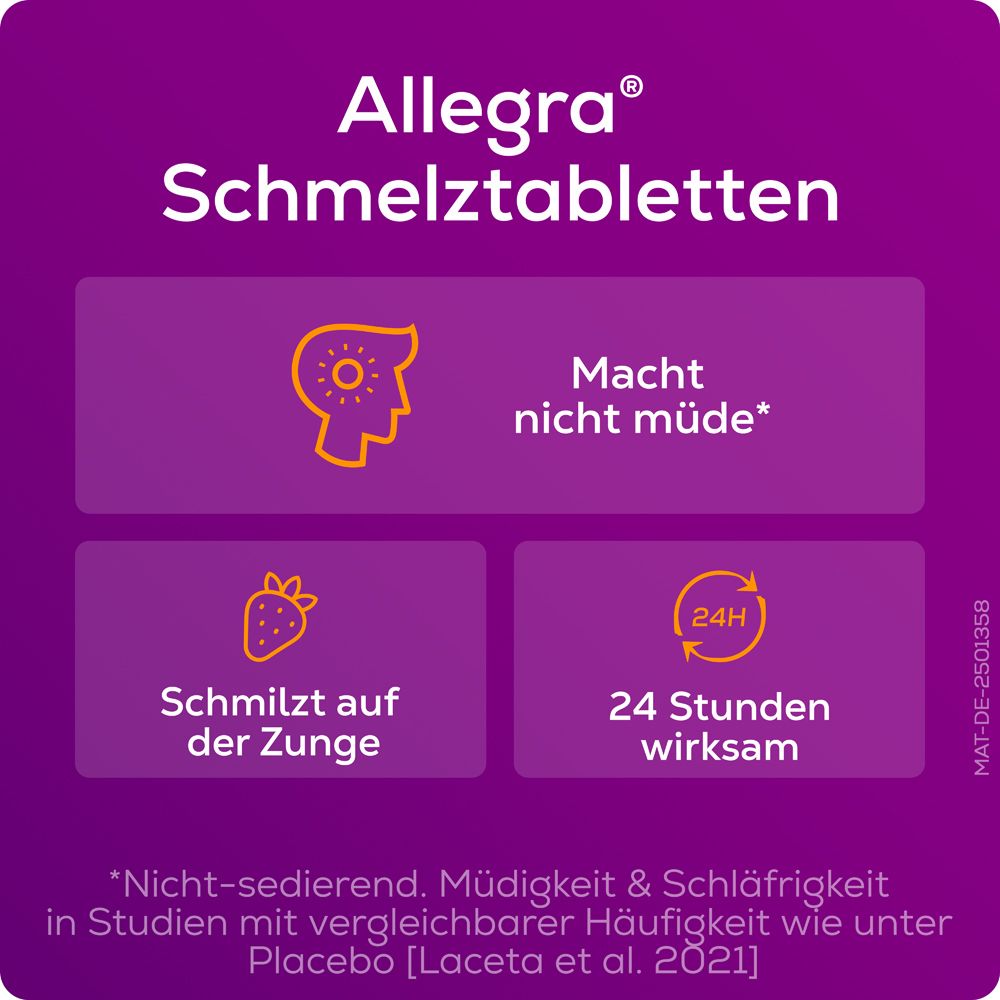 Allegra Allergietabletten für Kinder | Kinderleichte Einnahme | Zergehen auf der Zunge | Leckerer Erdbeergeschmack