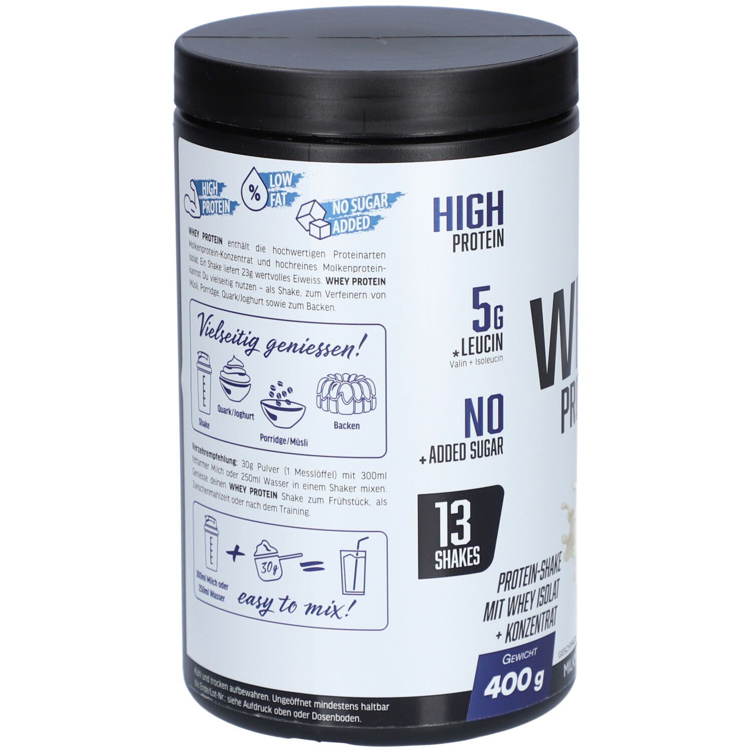 Whey Protein, Vanilla, 400g 400 g Pulver