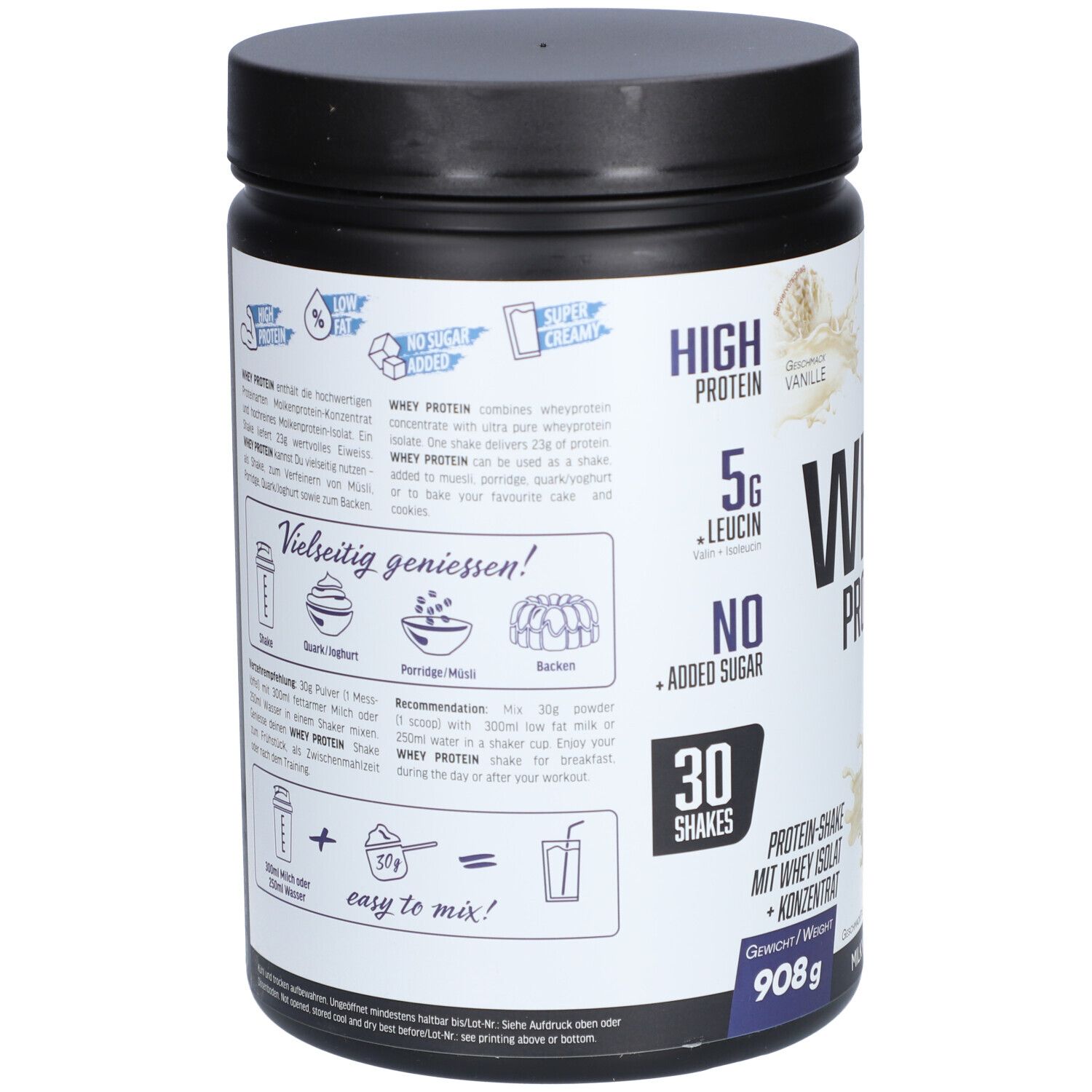 Whey Protein, Vanilla, 908g 908 g Pulver