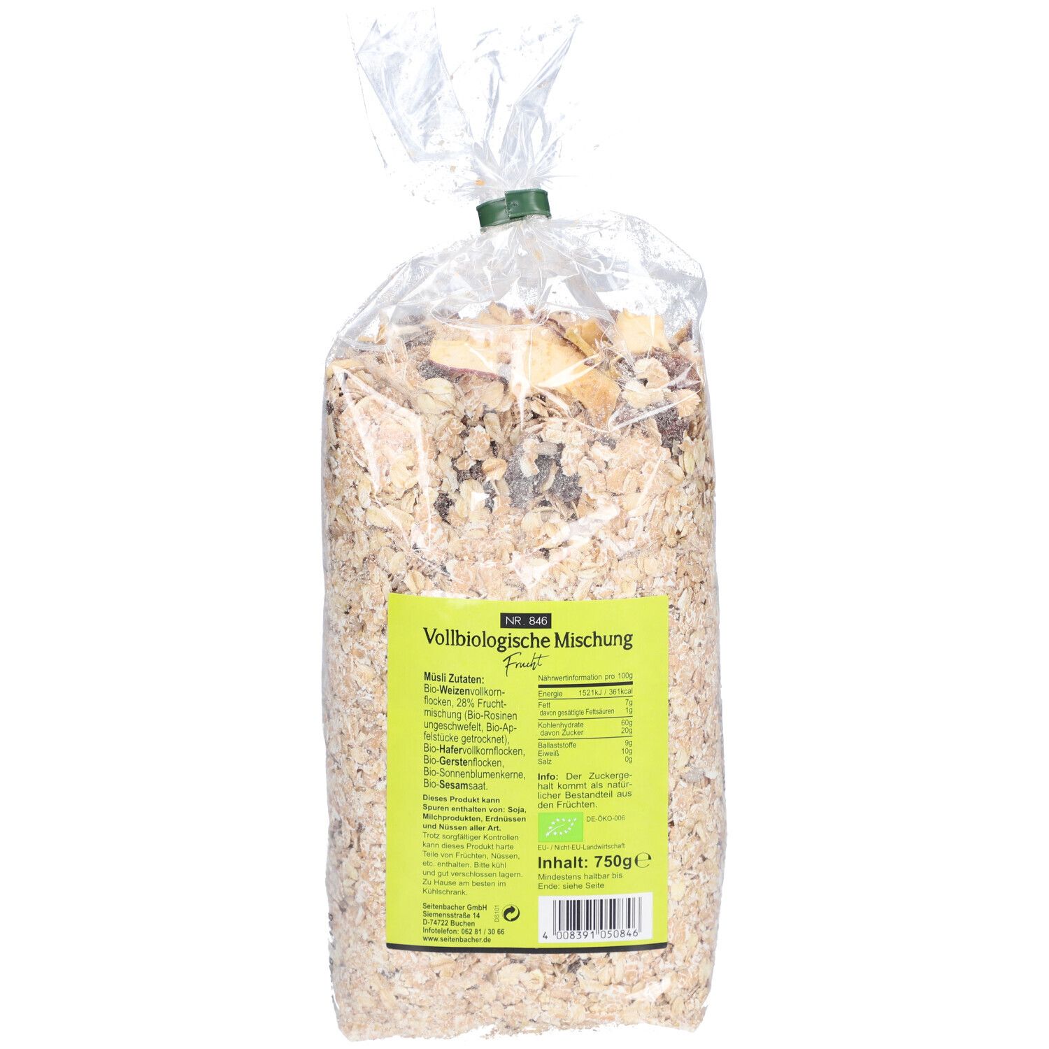 Seitenbacher voll-biologisches Frucht Müsli 750 g