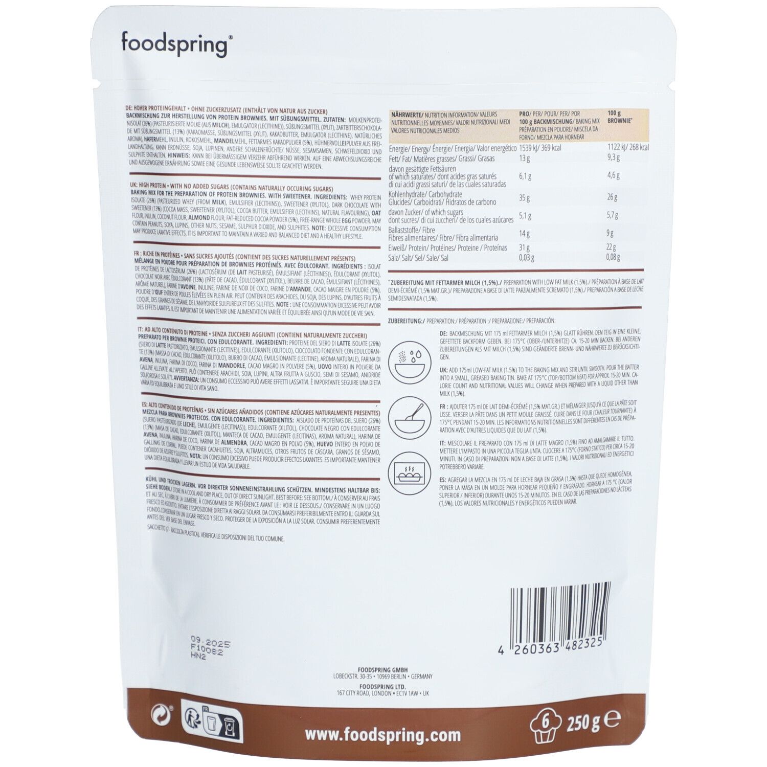 Foodspring Protein Brownie 250 g