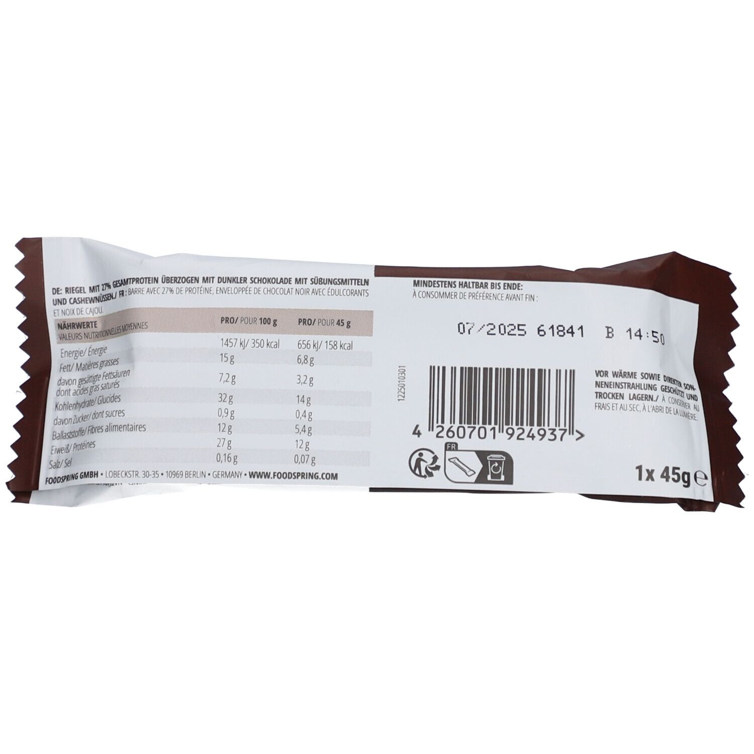 foodspring® Protein Bar Haselnusscreme