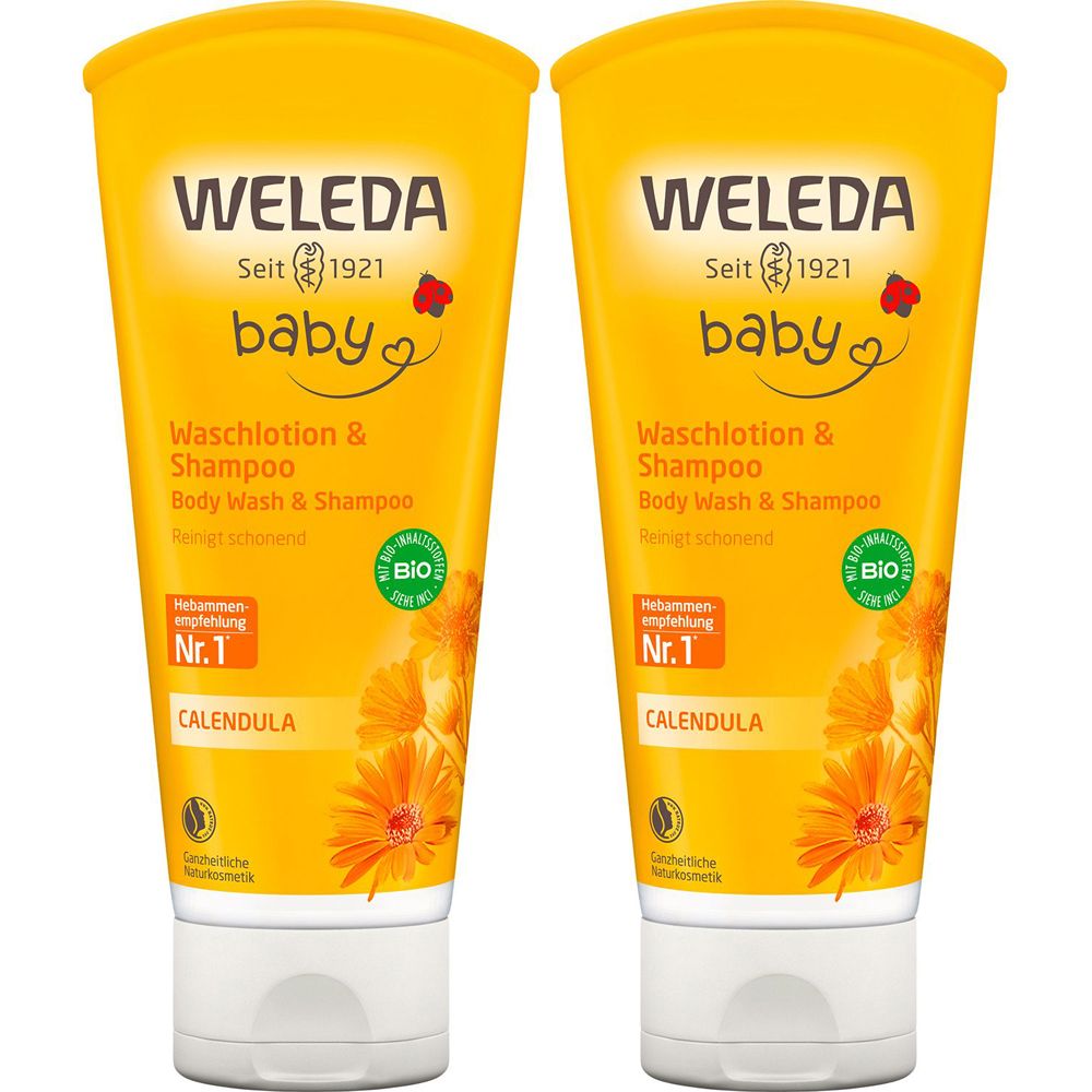 Weleda Baby Waschlotion & Shampoo Calendula - reinigt Haut & Haare schonend, mild zu den Augen