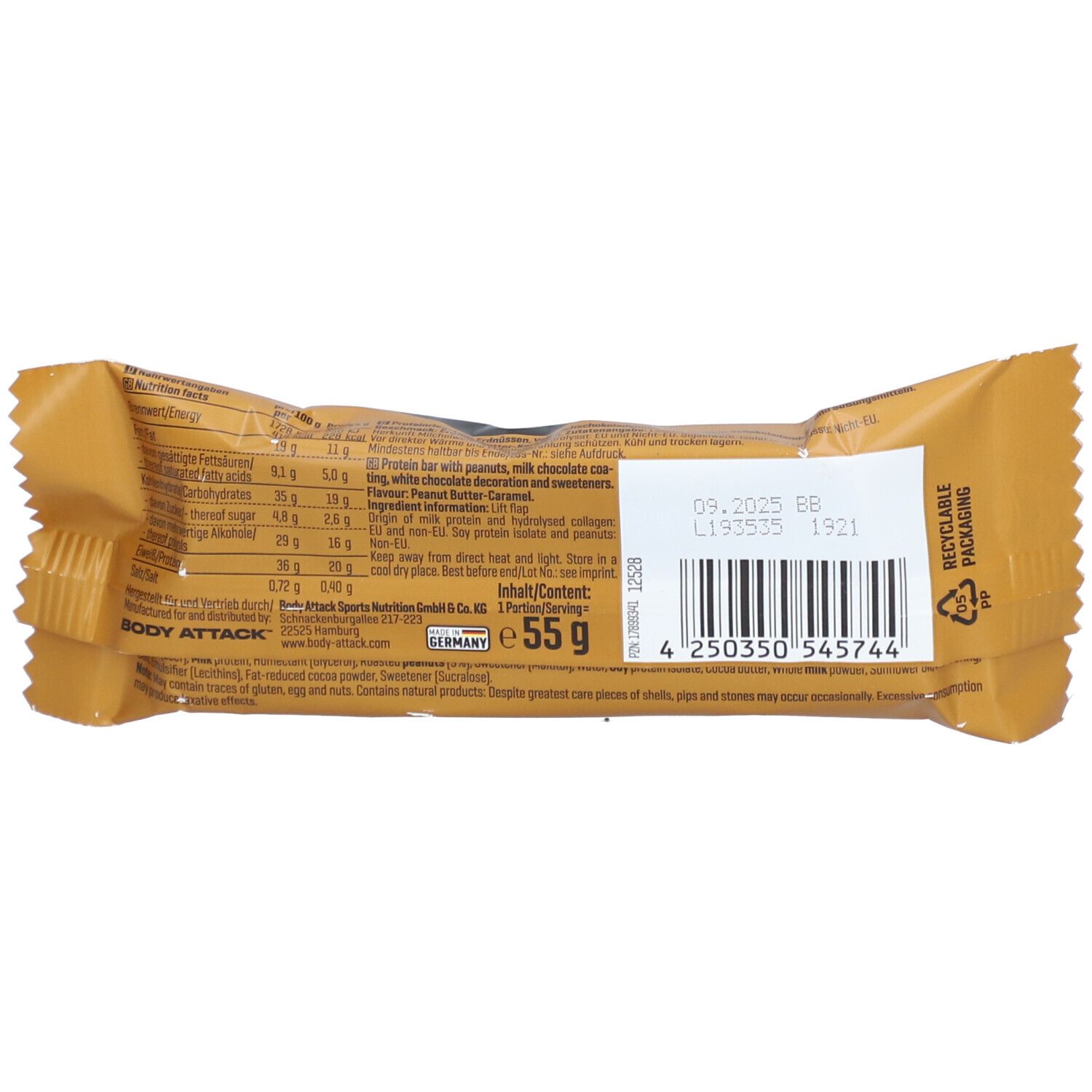 YamBam Bar Nuts Peanut Butter Caramel 55 g Riegel