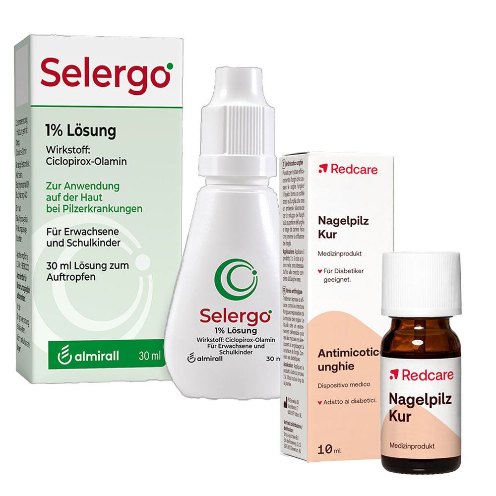 Redcare Nagelpilzkur + Selergo® 1% Lösung