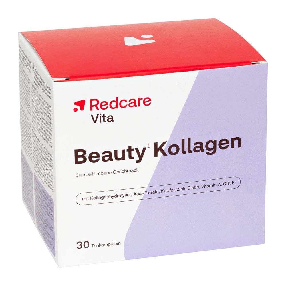 Redcare Vita Beauty Kollagen Packung. 30 Trinkampullen. Mit Kollagen, Zink, Biotin, Vitaminen.