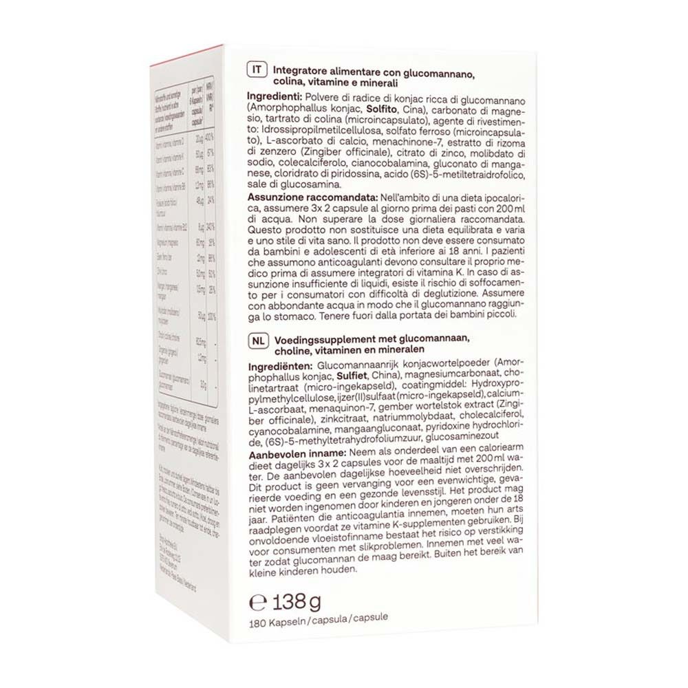 Rückseite der Verpackung von Redcare Fettstoffwechsel + Vitamin D. Inhaltsstoffe und Anwendung.