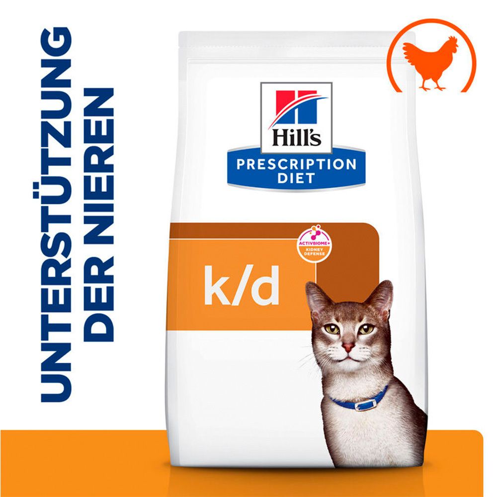 Hill's Prescription Diet k/d Trockenfutter für Katzen mit Huhn zur Unterstützung der Niere