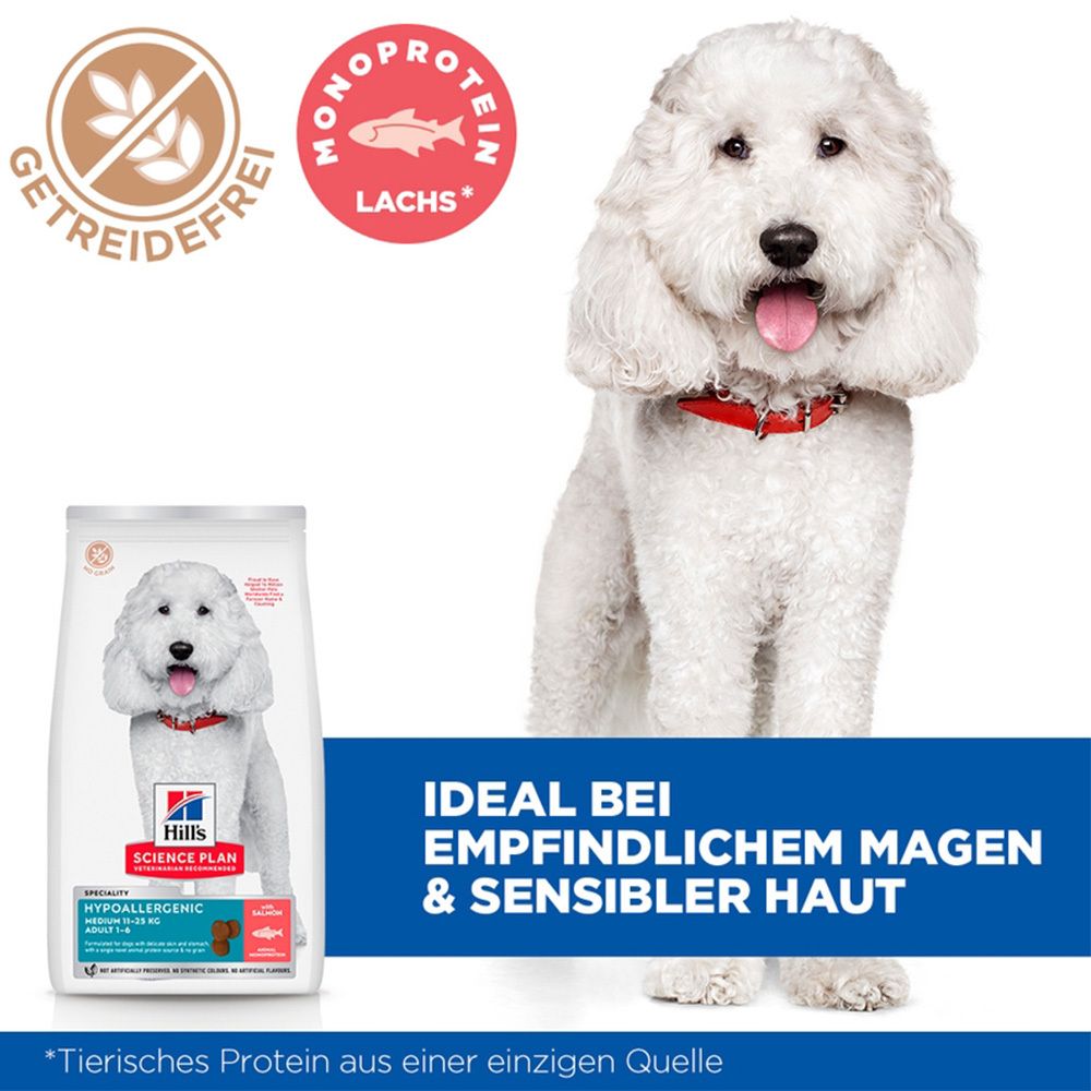 Hill's Science Plan Hypoallergenic Medium Adult Hundefutter mit Lachs