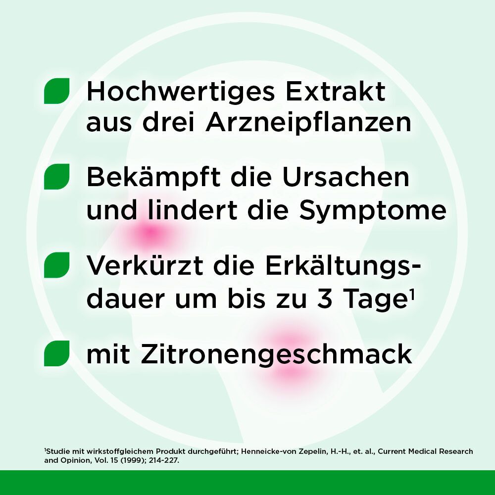 Esberitox COMPACT: Hochwertiges Pflanzenextrakt, verkürzt Erkältungsdauer, mit Zitronengeschmack.