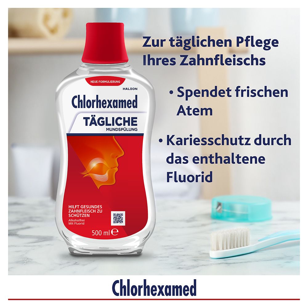 Chlorhexamed Tägliche Mundspülung mit Chlorhexidin (0,06 %) - Jetzt 10% mit dem Code "chlorhexamed10" sparen*