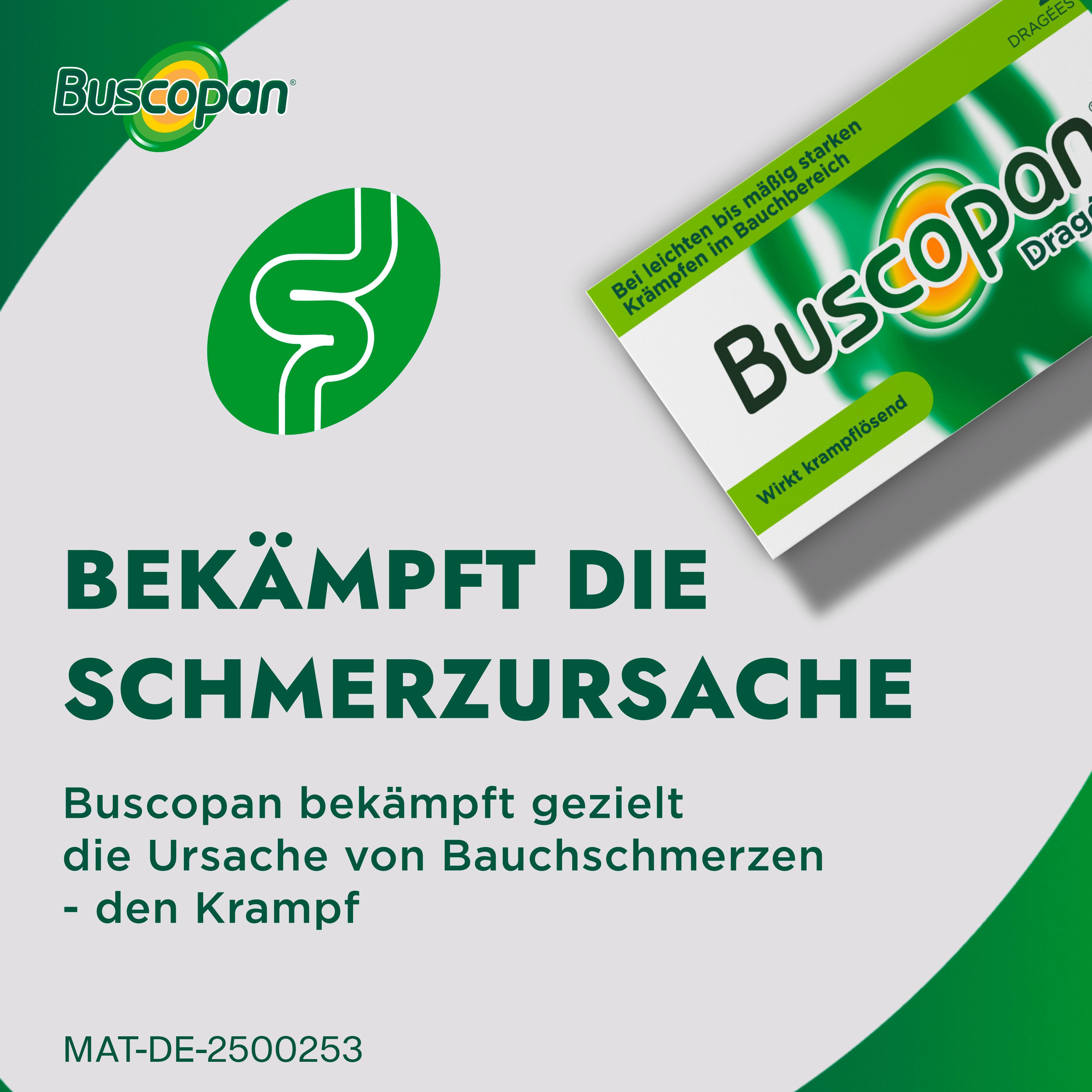 Buscopan Dragées mit Butylscopolamin bei leichten bis mäßig starken Bauchschmerzen und Bauchkrämpfen - schnelle Wirkung - Jetzt 10% mit dem Code nattermann10 sparen*